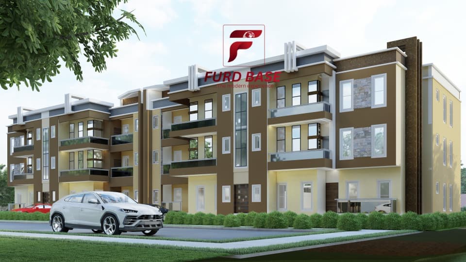 A twelve-unit three-bedroom apartment complex — brown facade — view 1